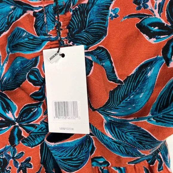 NWT Jason Wu Terracotta Cutout Floral Midi Dress Linen Blend Size XS NEW - Picture 6 of 16